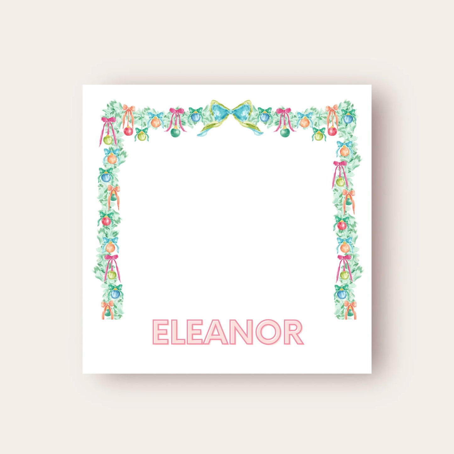 Happiest Ornaments Garland Baby Chunk Notepad
