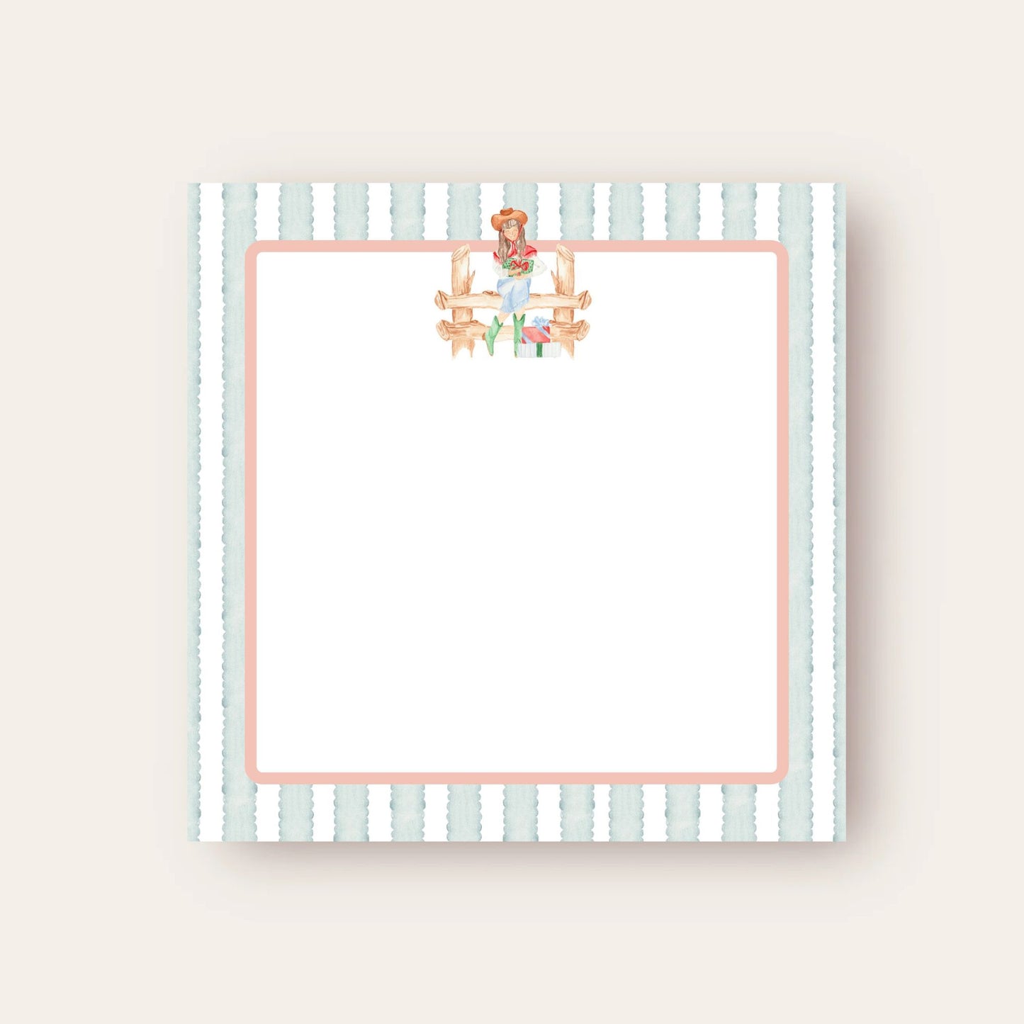 Gifty Cowgirl on a Frence Baby Chunk Notepad