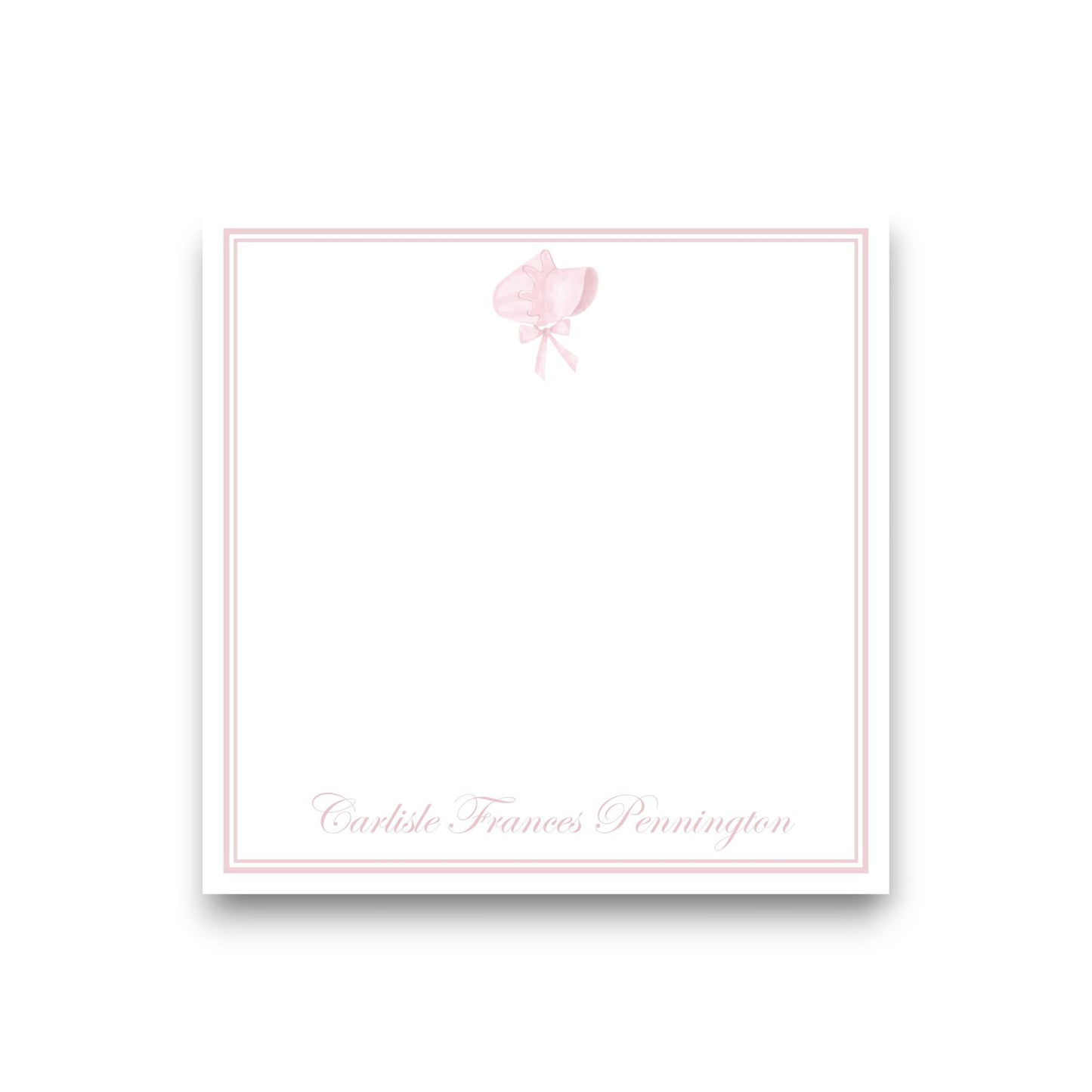 Pink Bonnet Baby Chunk Notepad