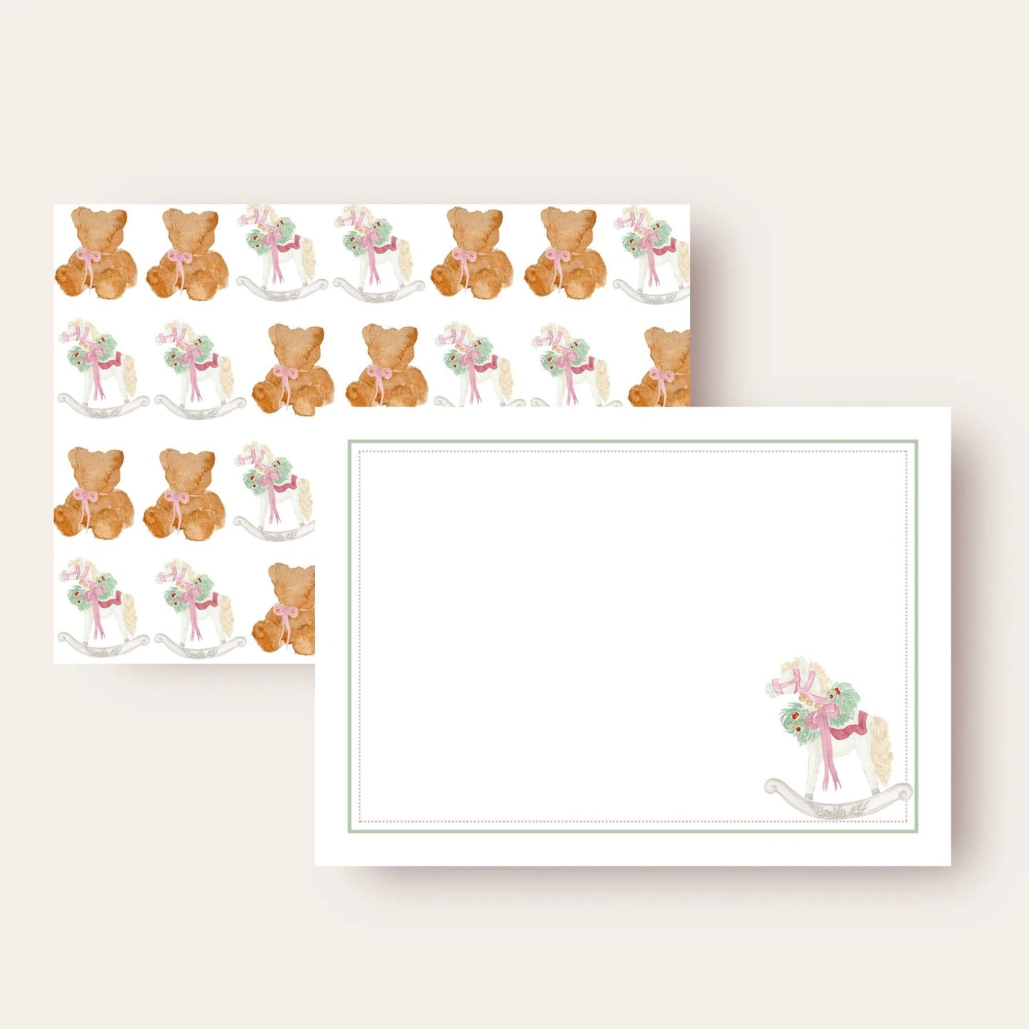 Rocking Horse & Teddy Stationery Set
