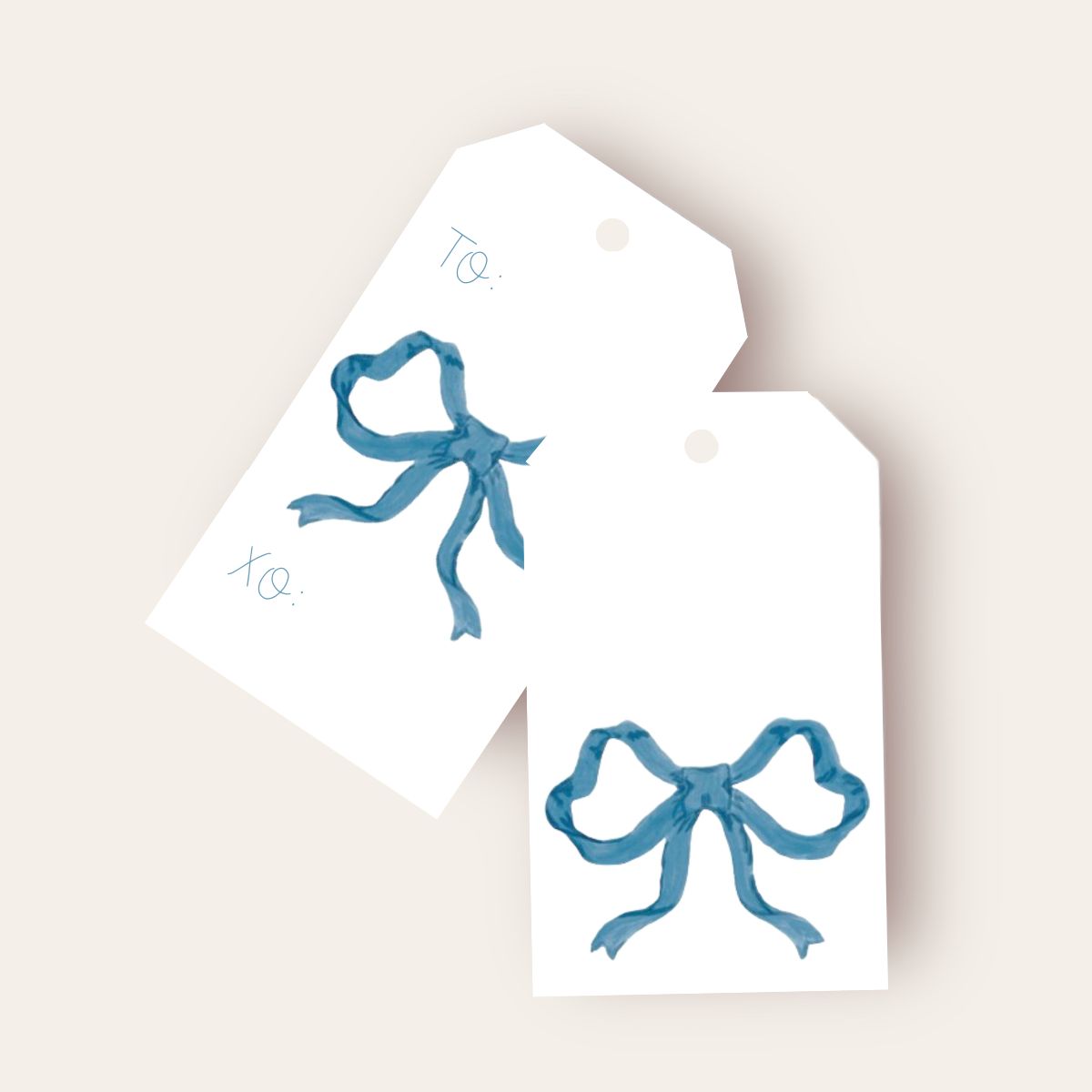 Blue Bow Big Gift Tags