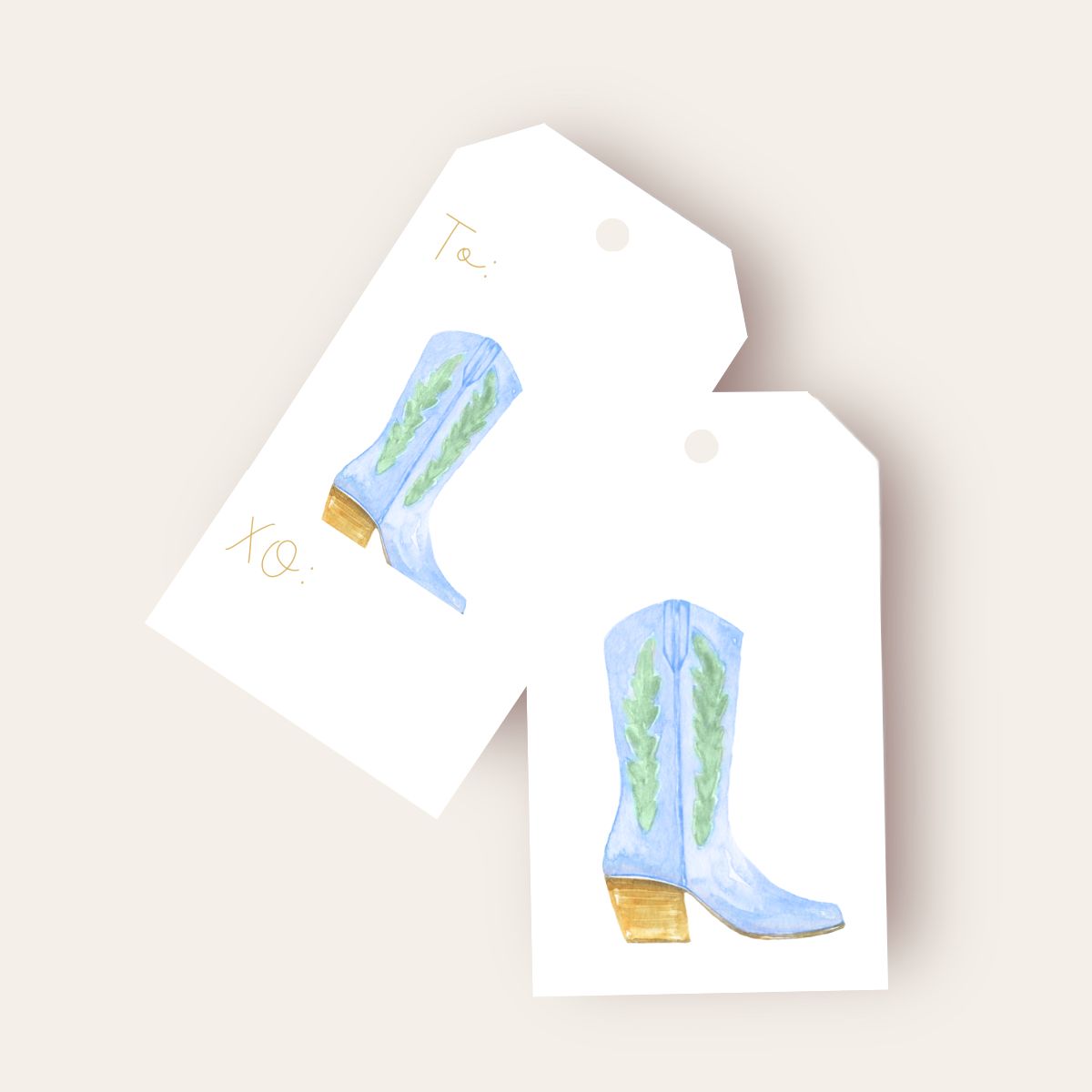 Dear John Blue Boot Big Gift Tags