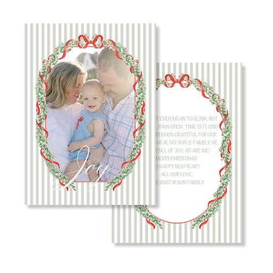 Oval Classic Christmas Holiday Card