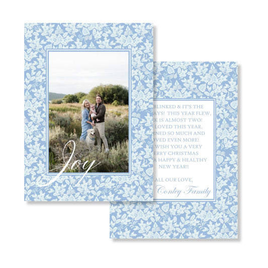 Blue Gimme the Wallpaper Holiday Card