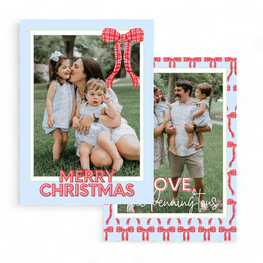 Perfectly Preppy with a Bow Holiday Card