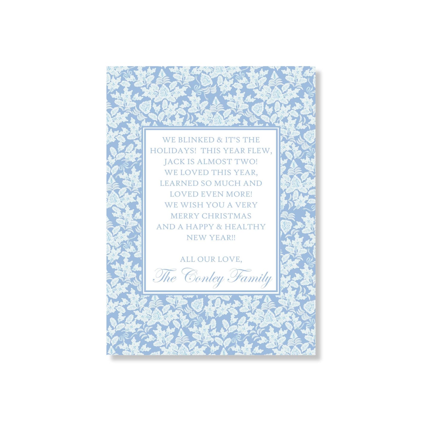 Blue Gimme the Wallpaper Holiday Card