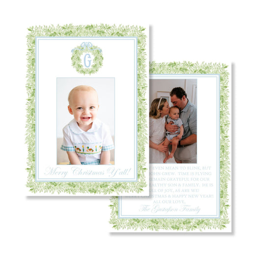 Garland & Blue Holiday Card (Steph's Fav)