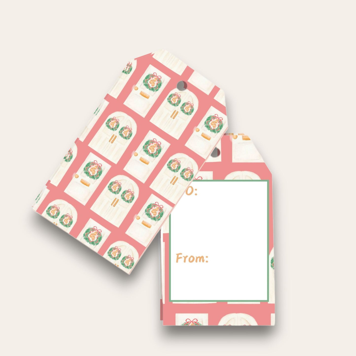 Happy Holiday Door Big Gift Tags (White Edition)