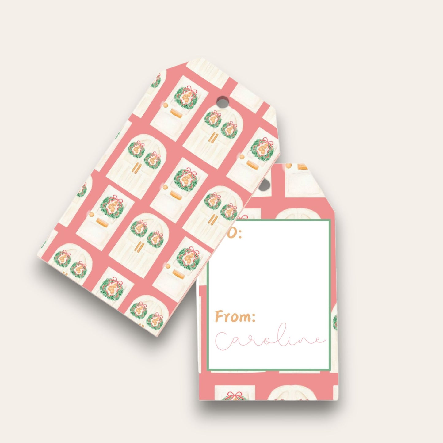 Happy Holiday Door Big Gift Tags (White Edition)