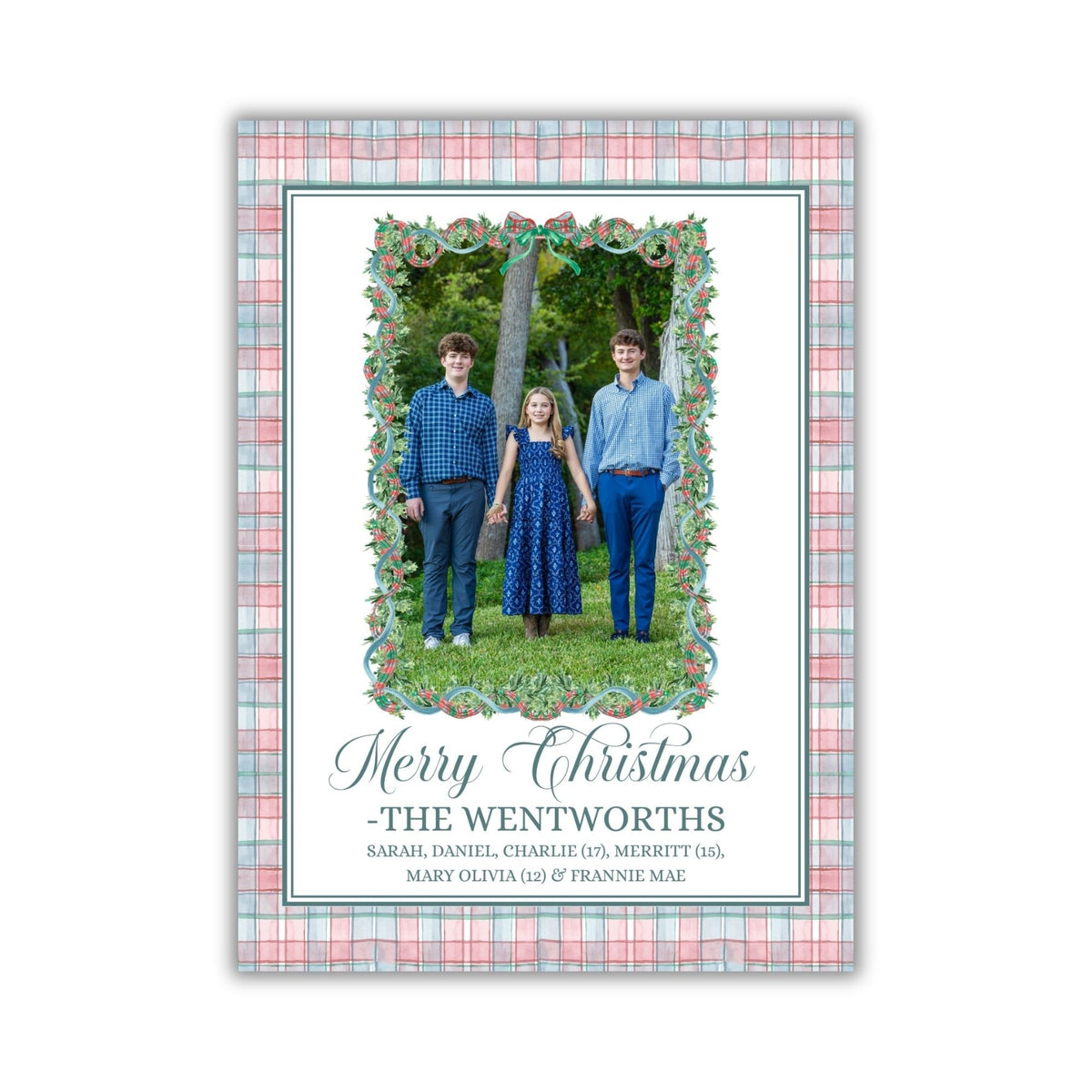 Tartan & Garland Holiday Card