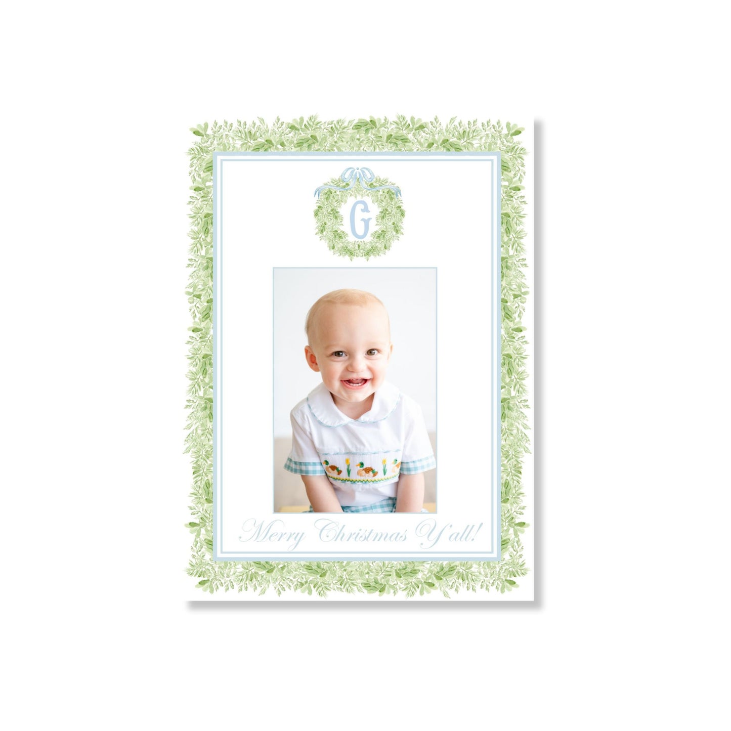Garland & Blue Holiday Card (Steph's Fav)