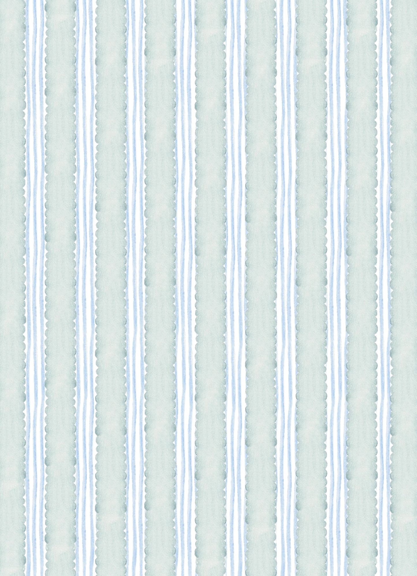 Scallop Garland & Watercolor Stripe Holiday Card