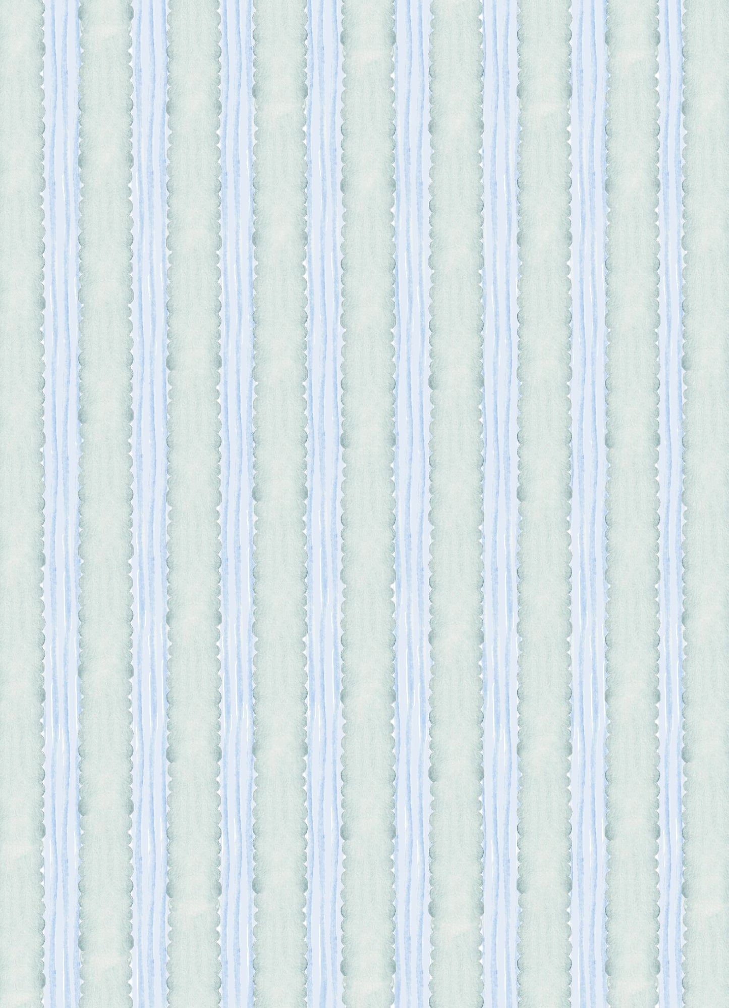 Scallop Garland & Watercolor Stripe Holiday Card