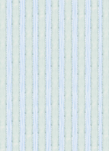 Scallop Garland & Watercolor Stripe Holiday Card