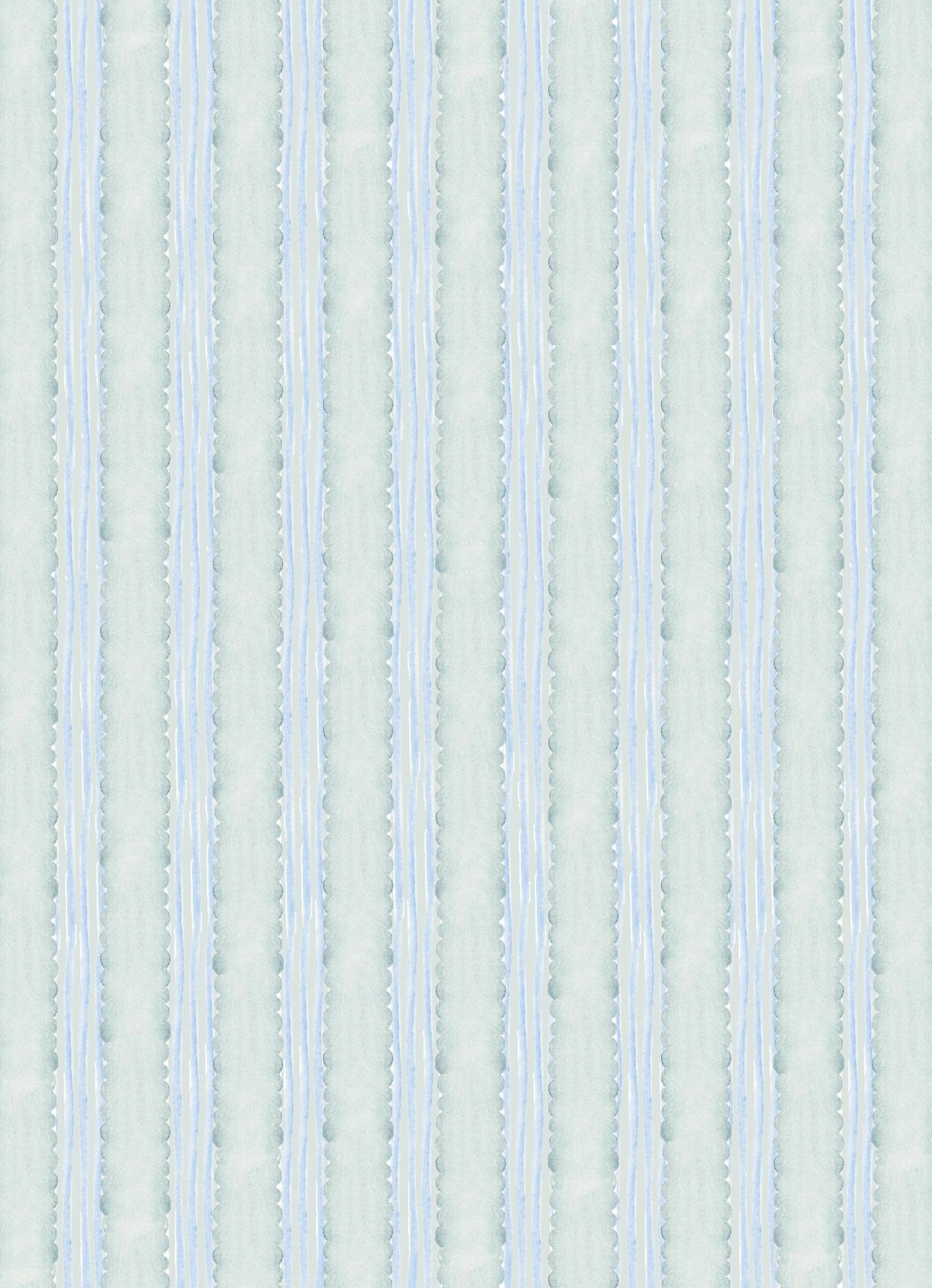 Scallop Garland & Watercolor Stripe Holiday Card