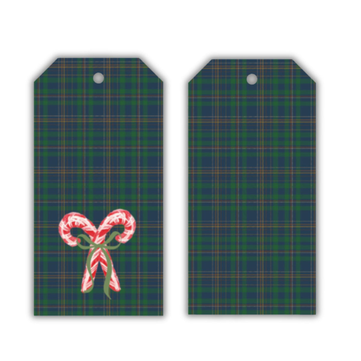 Plaid Candy Cane Big Gift Tags