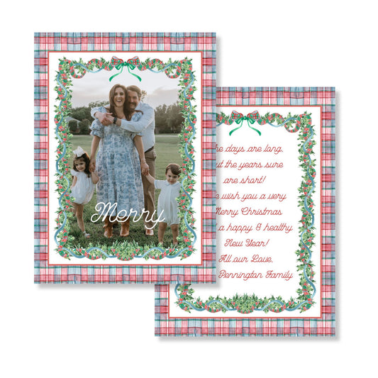 Tartan & Garland Holiday Card