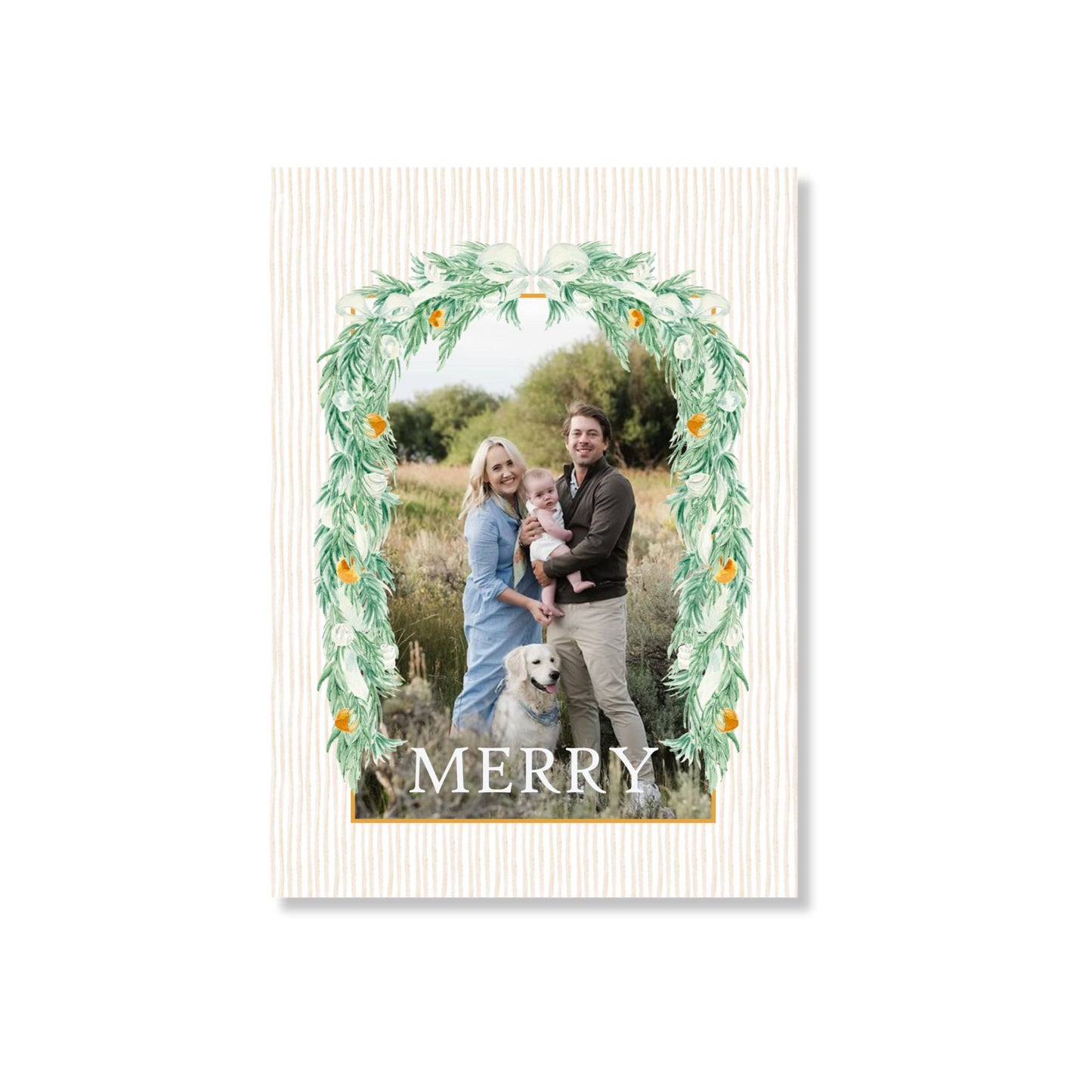 Gorgeous Garland With Bells Holiday Card