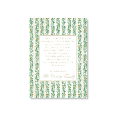 Gorgeous Garland With Bells Holiday Card