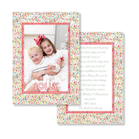 Jolly Red Confetti Holiday Card
