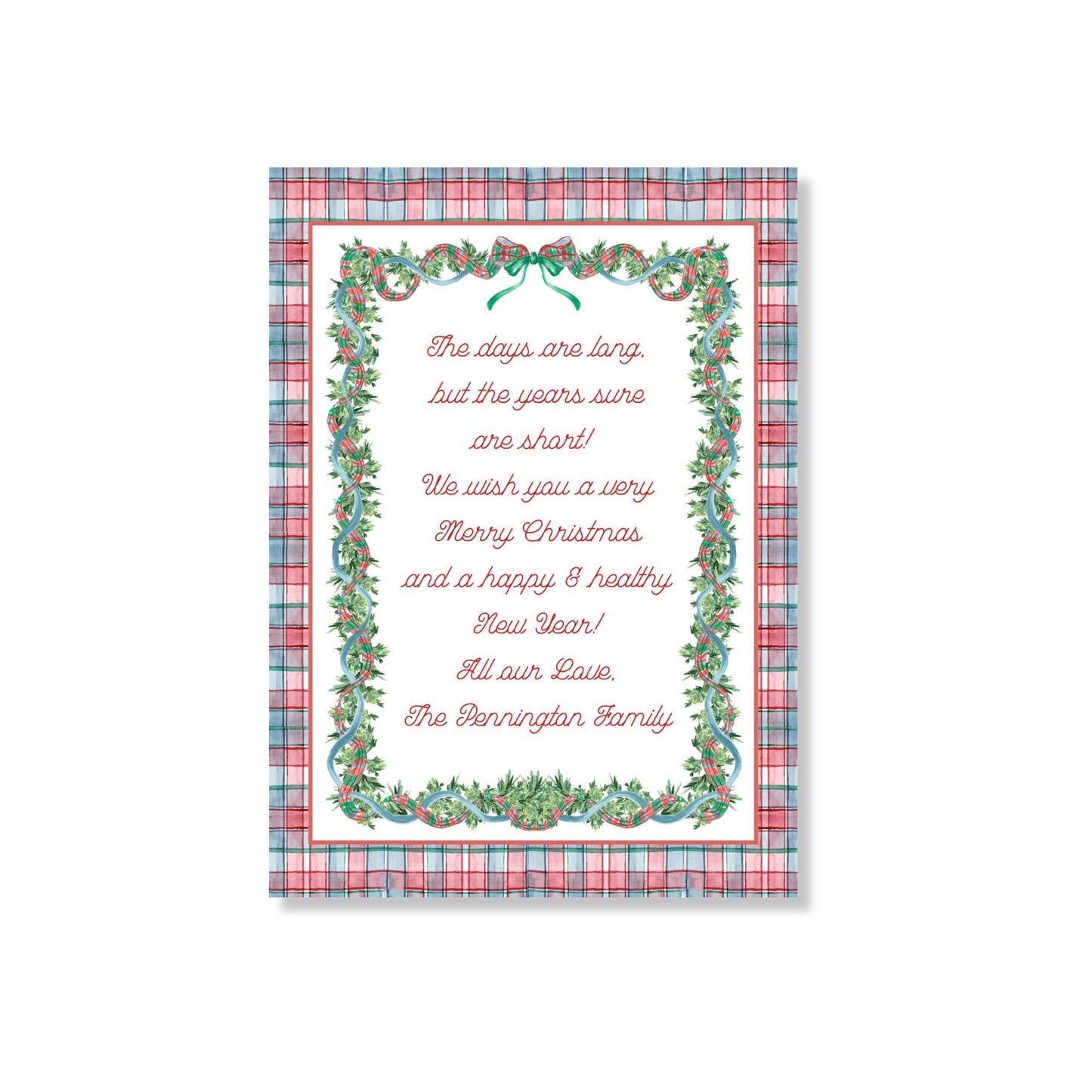 Tartan & Garland Holiday Card