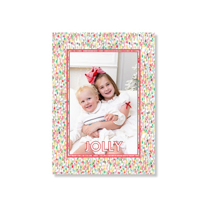 Jolly Red Confetti Holiday Card