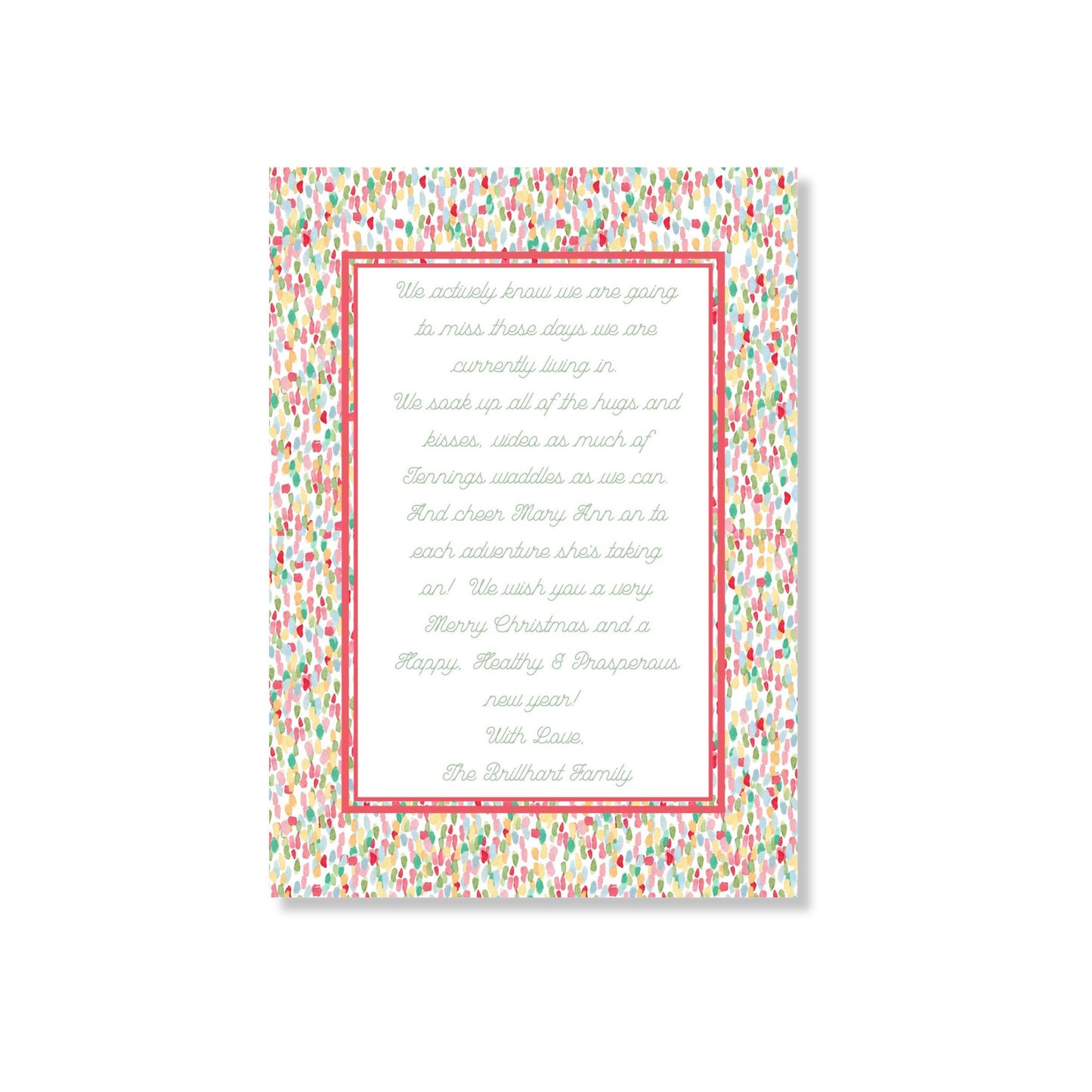 Jolly Red Confetti Holiday Card