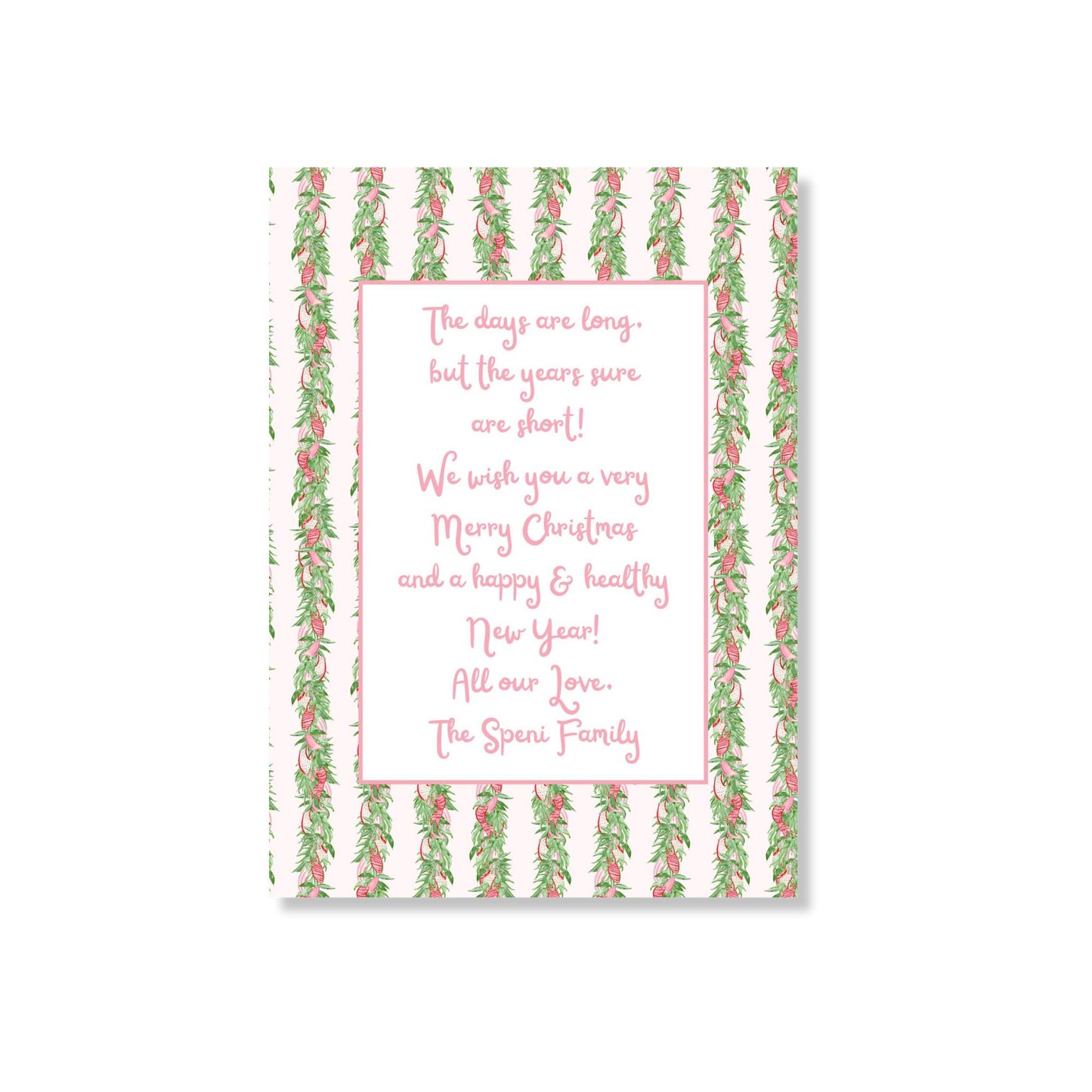 Girly Garland Holiday Card