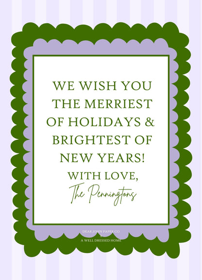 AWDH x DJPCo Scallop & Bright Holiday Card (Lilac & Emerald)