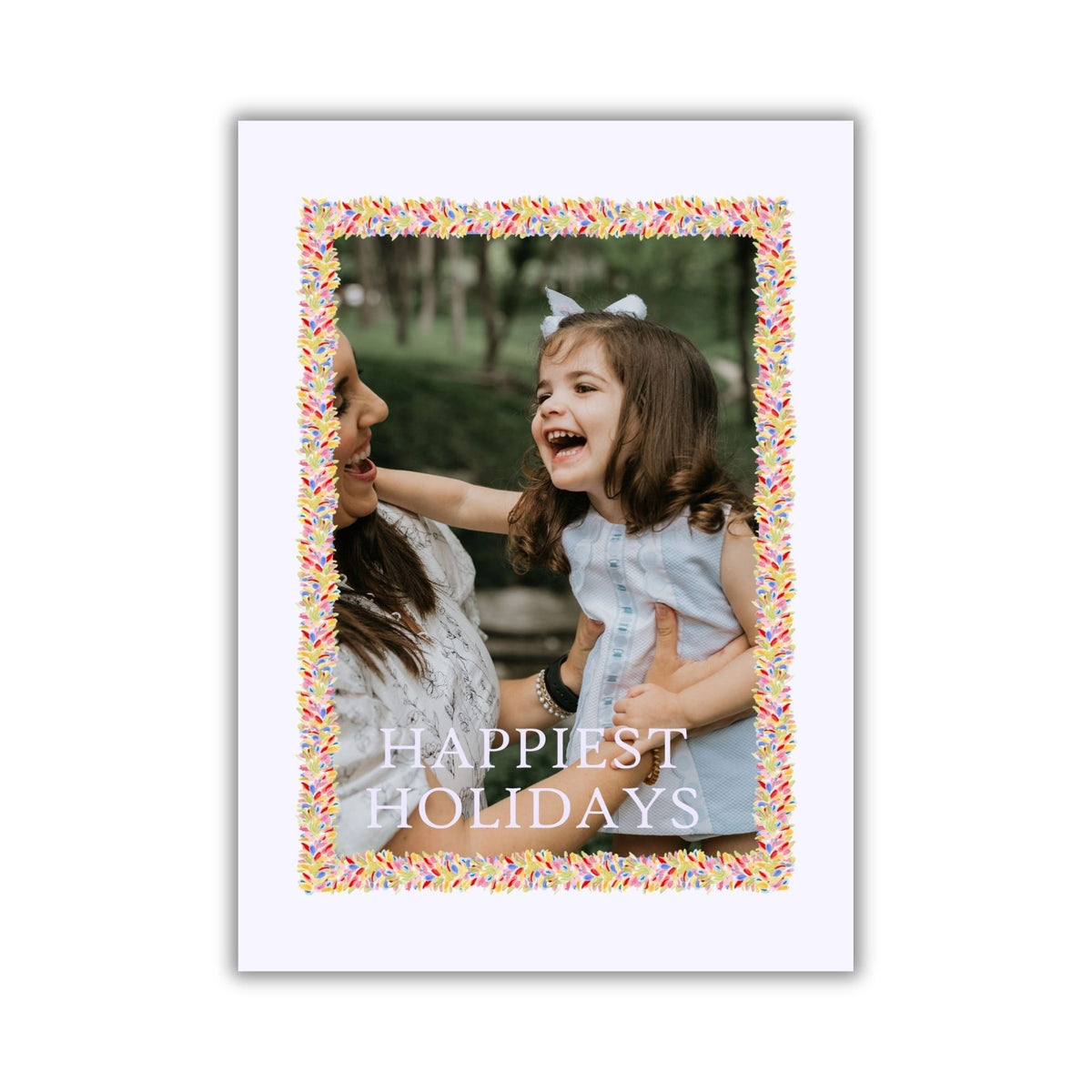 Lightest Lilac & Confetti Garland Holiday Card