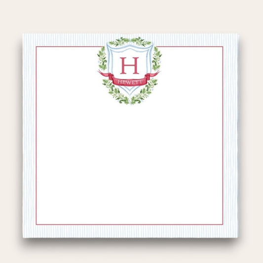 Candy Cane Greenery Crest Big Chunky Notepad