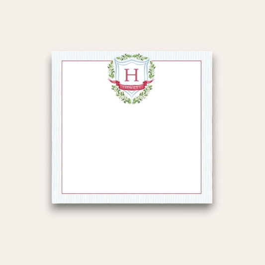 Candy Cane Greenery Crest Baby Chunk Notepad