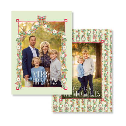Southern Magnolia Garland Holiday Card