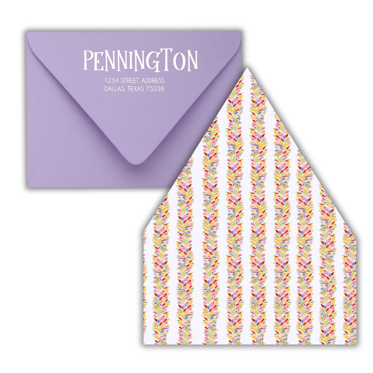 Lightest Lilac & Confetti Garland Holiday Card