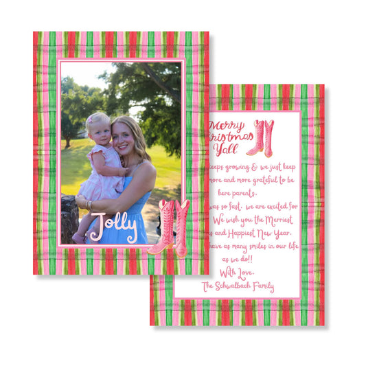 Petite Pinkie Plaid Holiday Card