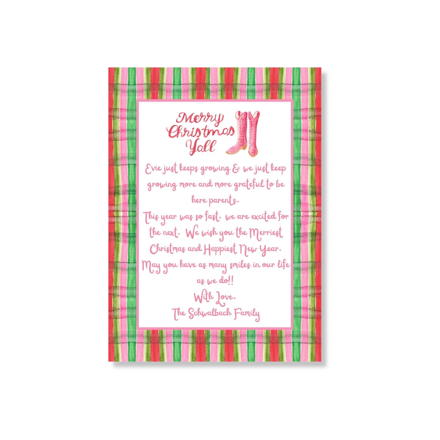 Petite Pinkie Plaid Holiday Card