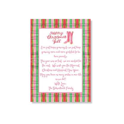 Petite Pinkie Plaid Holiday Card