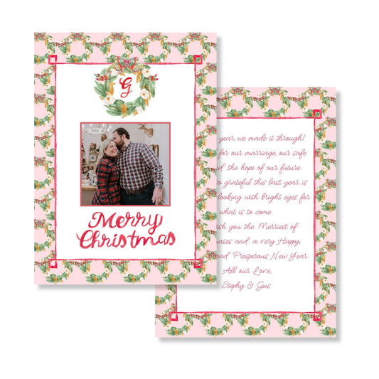 Southern Magnolia Wreaths Holiday Card