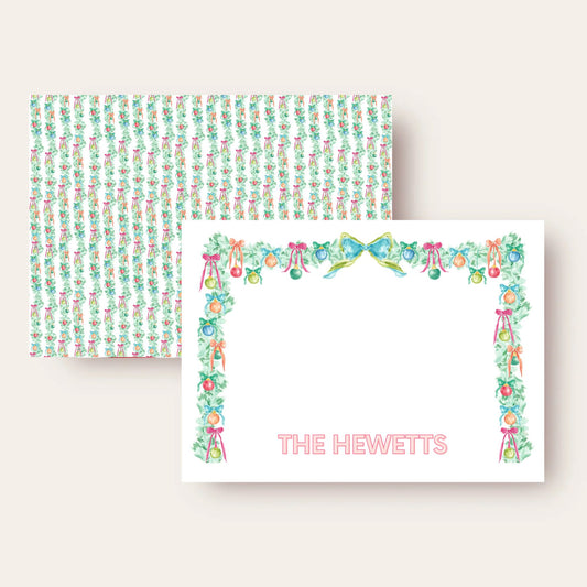 Happiest Ornament Garland Christmas Stationery Set