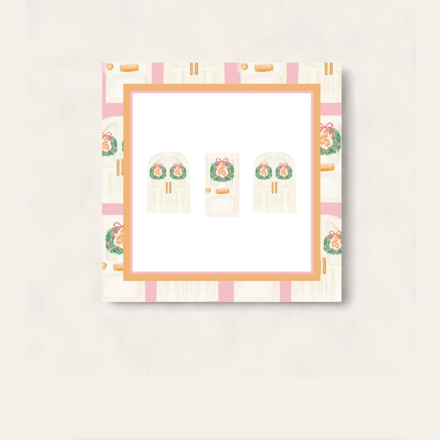 Happy Holiday Door Paper Coaster (White Edition)