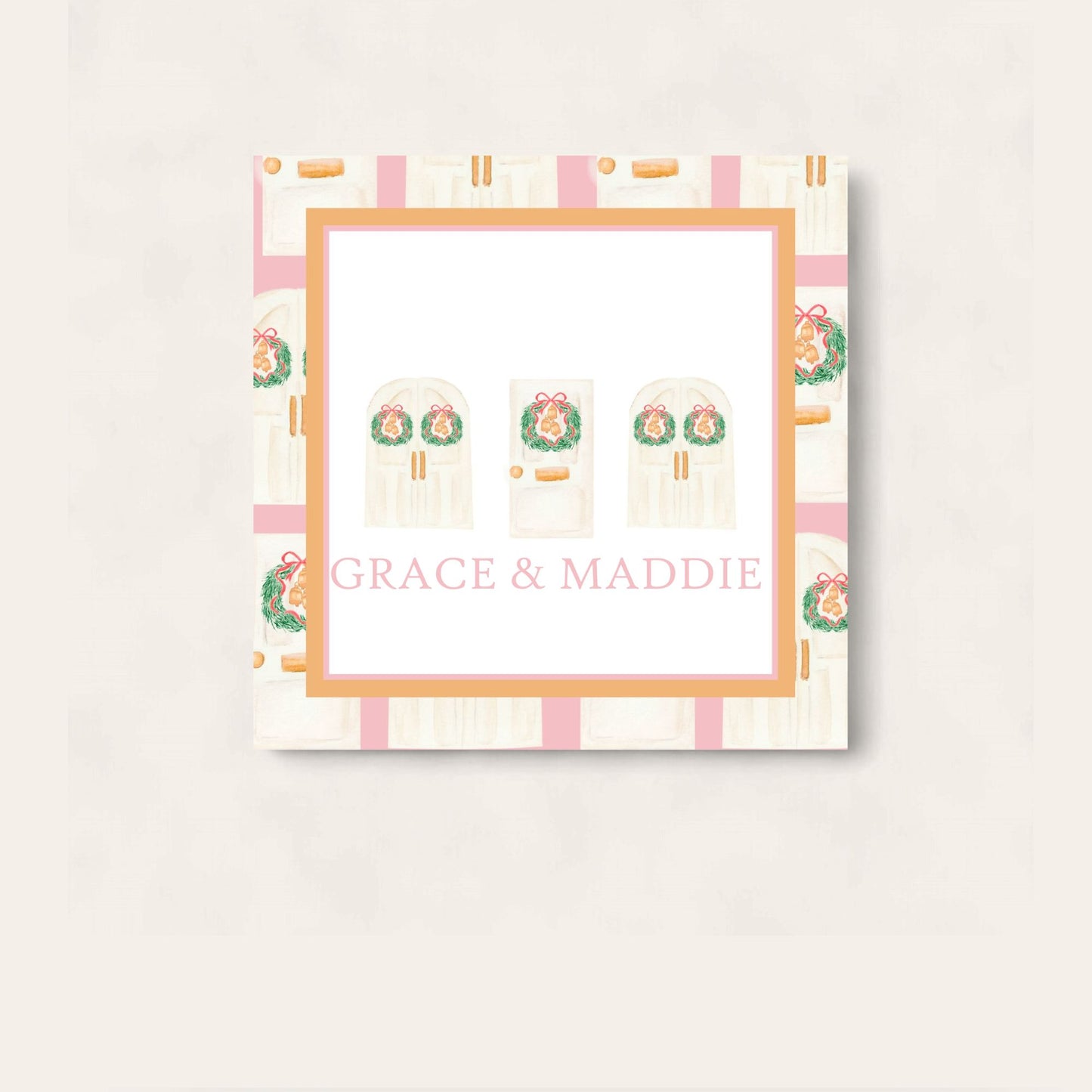 Happy Holiday Door Paper Coaster (White Edition)