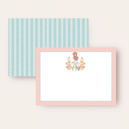 Gifty Cowgirl on a Fence Stationery Set
