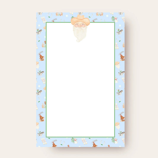 Cowboy Santa Skinny Chunk Notepad (Blue Edition)