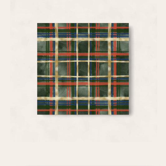 AWDH x DJPCo Dark Green Plaid Paper Coaster