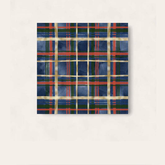 AWDH x DJPCo Navy Plaid Paper Coaster