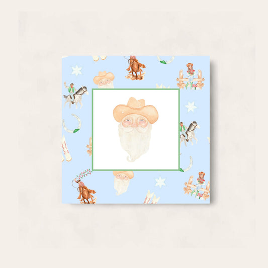 The Cowboy Santa Paper Coaster (Blue Edition)