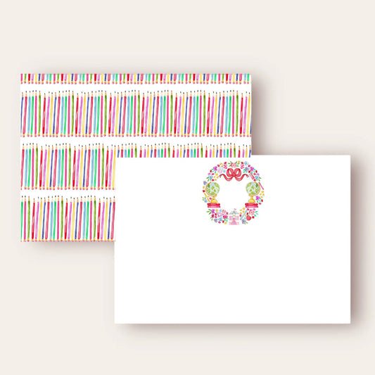 Teacher Wreath Stationery Set