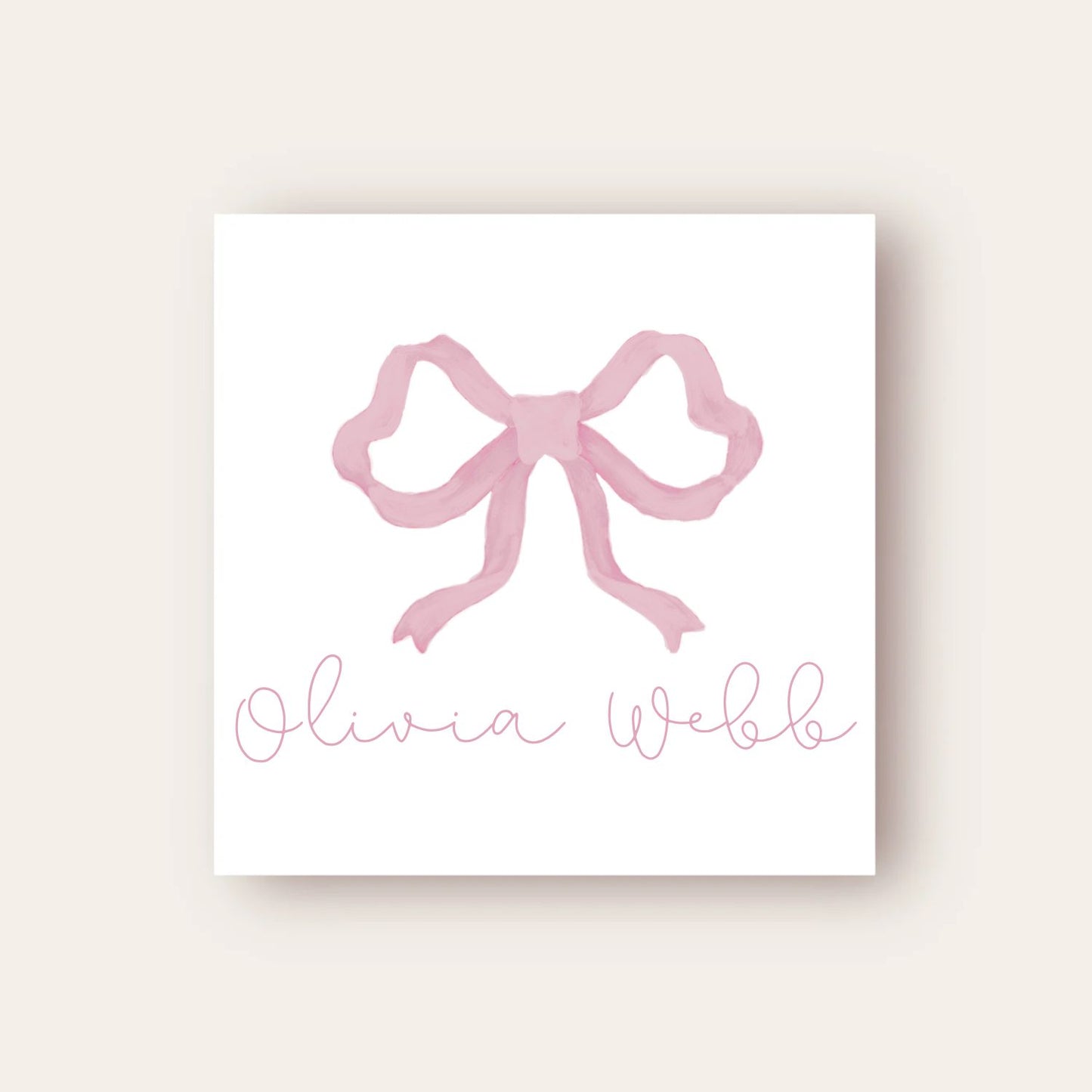 Pink Bow Paper Coaster