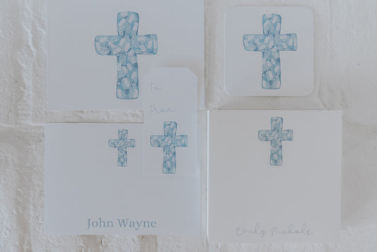 Blue Confetti Cross