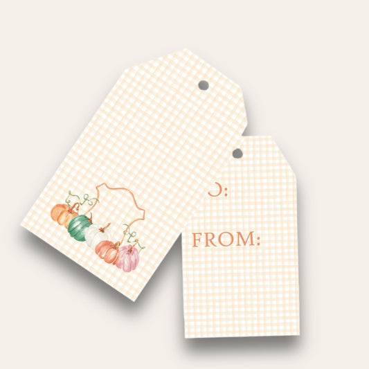 MacKenzie Pumpkin Crest Big Gift Tags